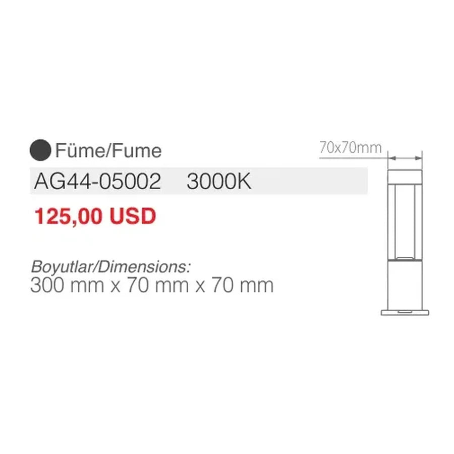 [Ölçü çizimi] ACK Bahçe Armatürü – AG44-05002 ölçü çizimi