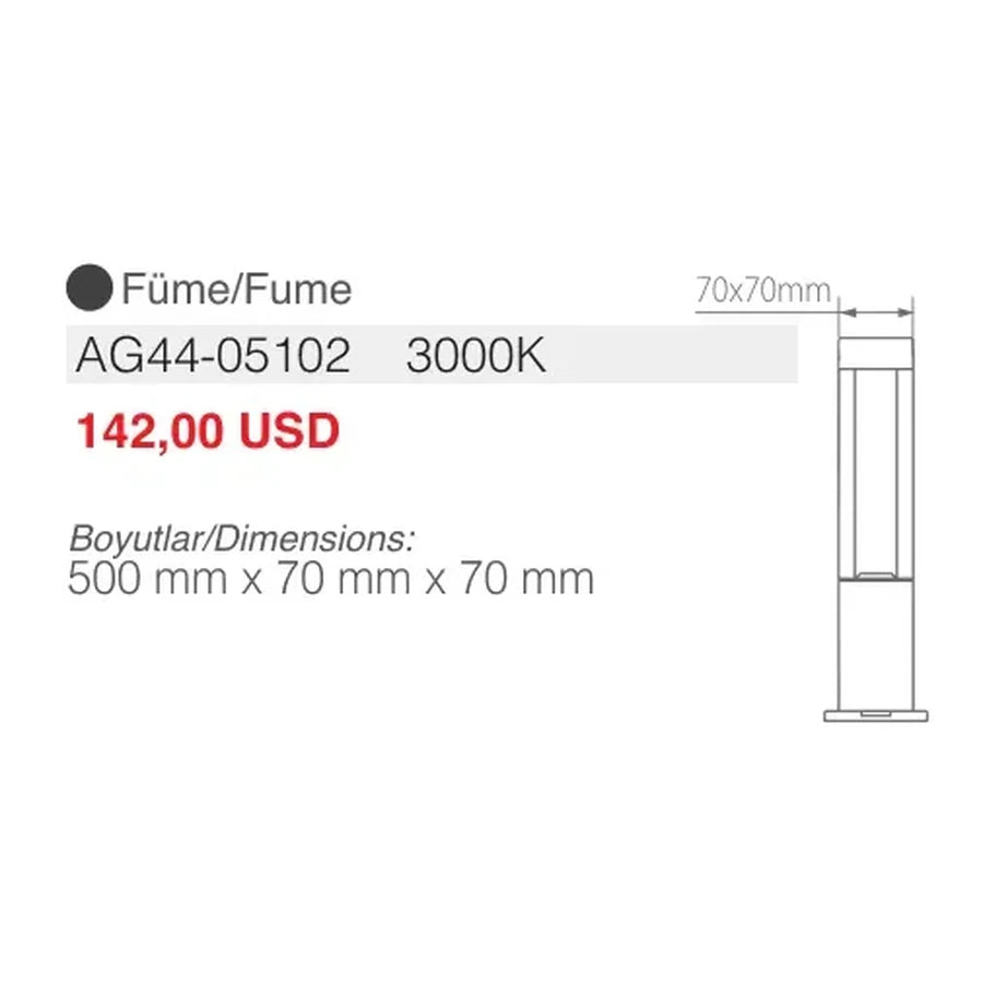[Ölçü çizimi] ACK Bahçe Armatürü – AG44-05102 ölçü çizimi