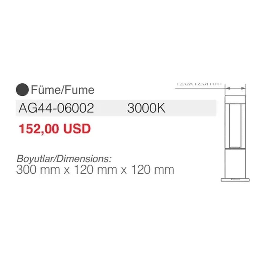 [Ölçü çizimi] ACK Bahçe Armatürü – AG44-06002 ölçü çizimi