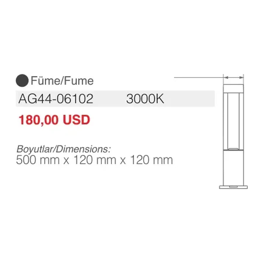 [Ölçü çizimi] ACK Bahçe Armatürü – AG44-06102 ölçü çizimi