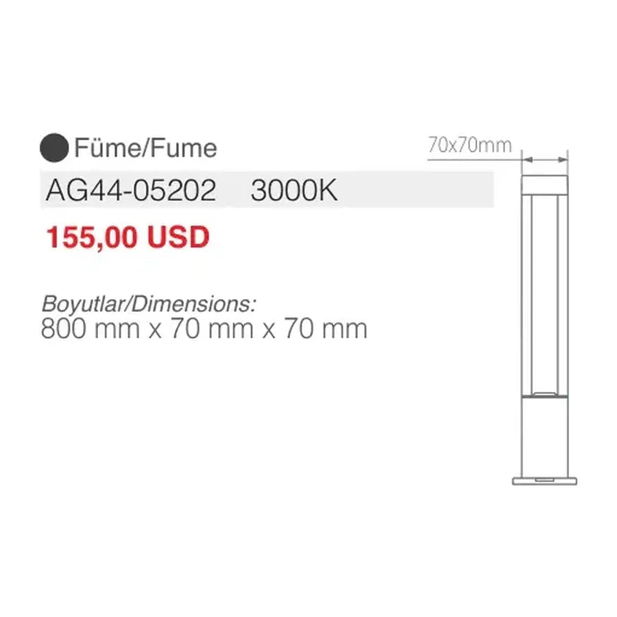[Ölçü çizimi] ACK Bahçe Armatürü – AG44-05202 ölçü çizimi