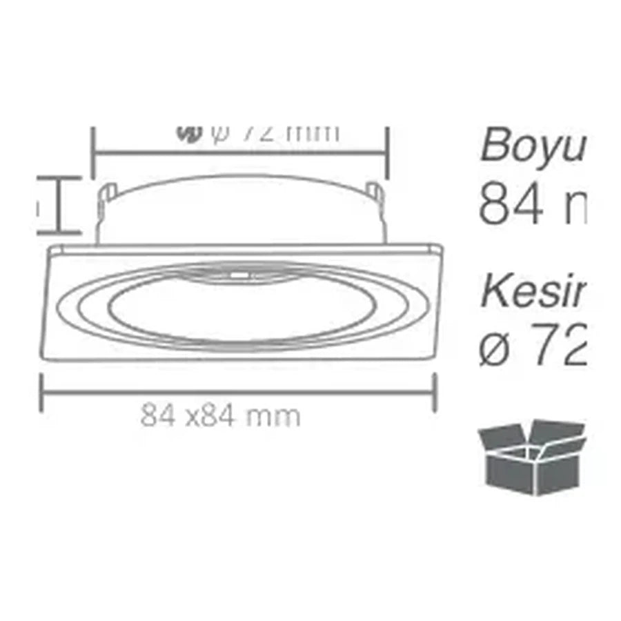 [Ölçü çizimi] ACK Spot Armatür – AH03-04070 ölçü çizimi