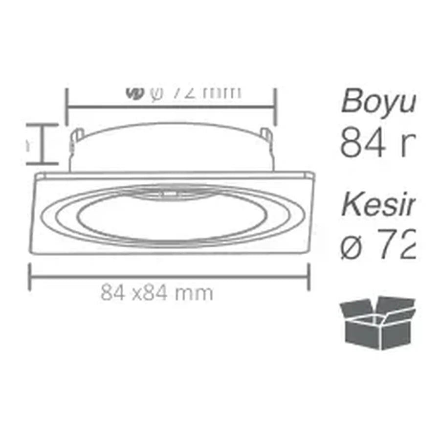 [Ölçü çizimi] ACK Spot Armatür – AH03-04081 ölçü çizimi