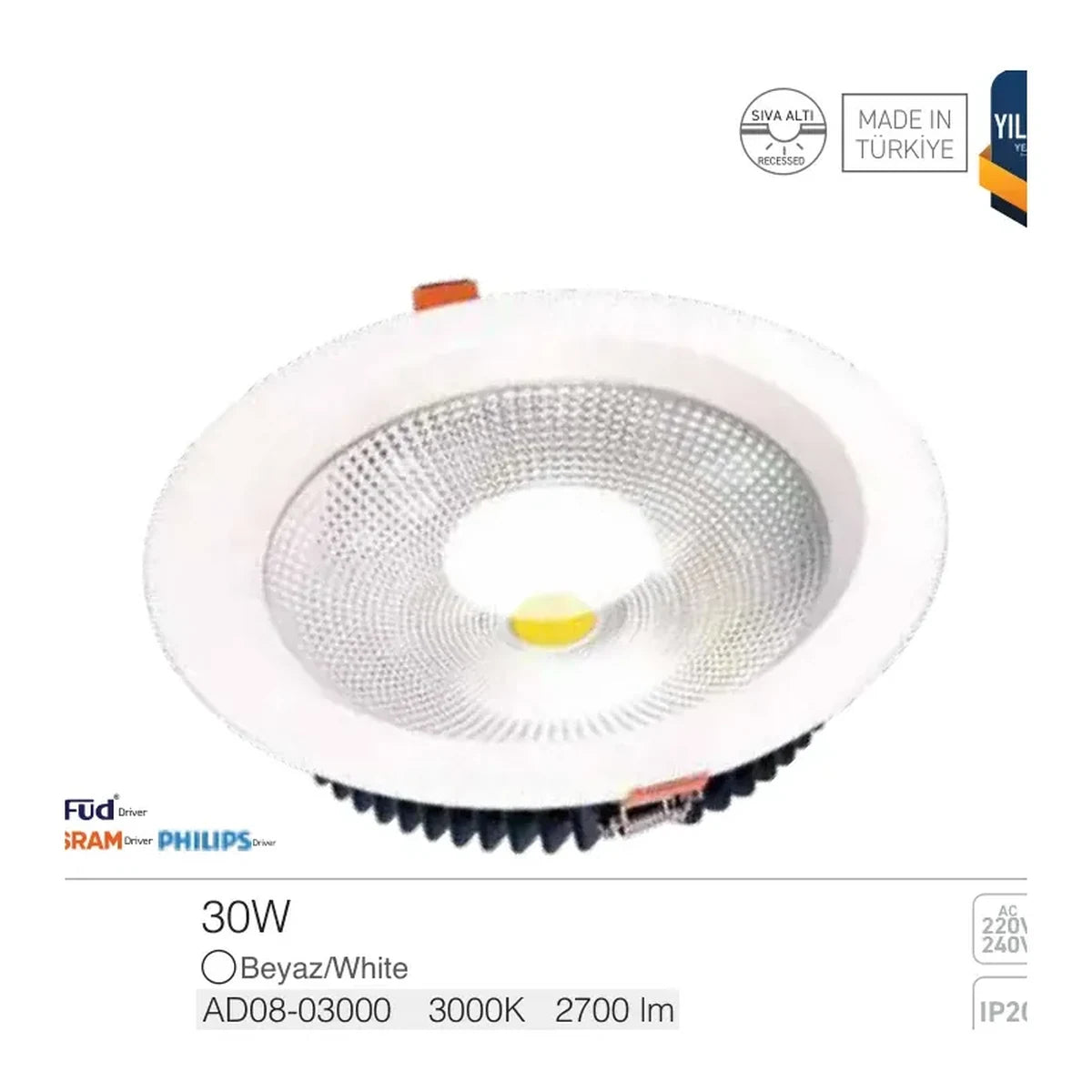 ACK Downlight – AD08-02030 ürün görseli